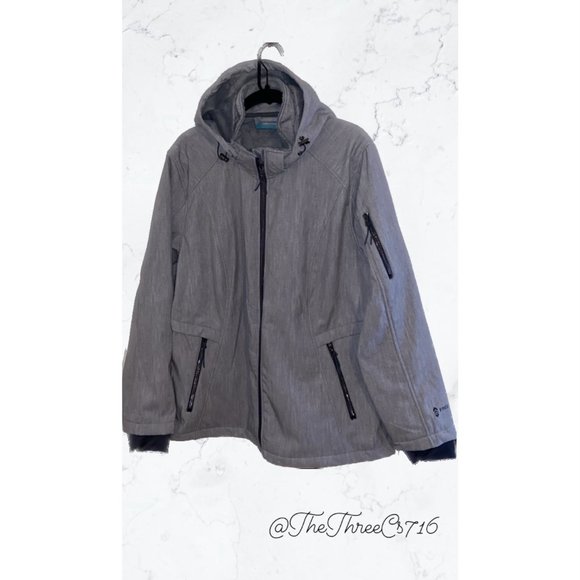 Free Country Grey Womens Zip Jacket With Hood 1XL 2XL 3XL NWT - Picture 8 of 9